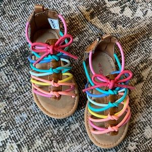 Carters 6 Toddler Girls Rainbow Sandals, Great Condition
